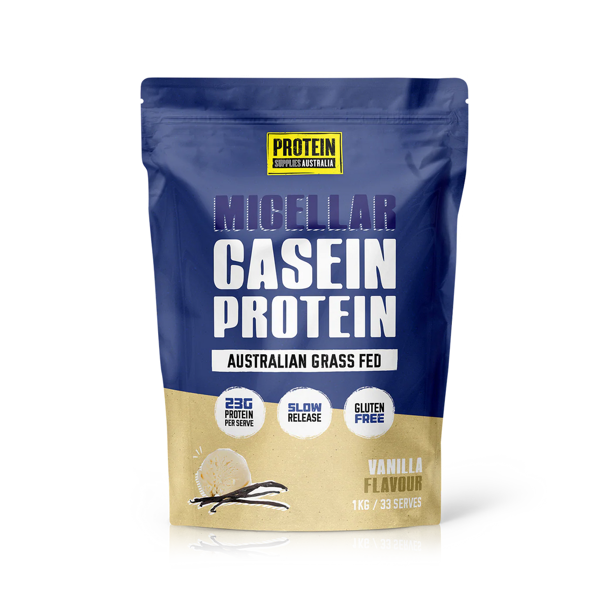 Micellar Casein Protein 1kg  // 23g Protein Per Serve Protein Supplies Australia Vanilla NTS Newtown Supplement Store Sydney
