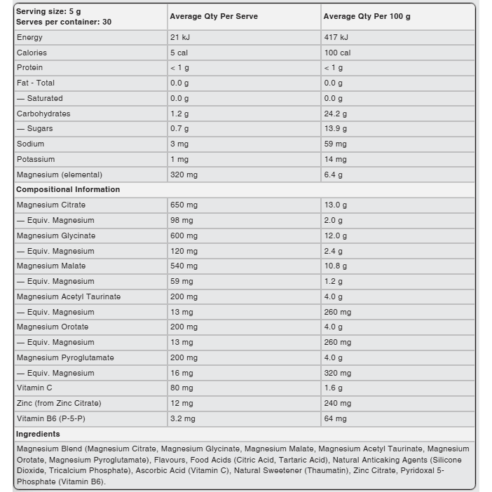 Multi-Mag Perform // 150g Powder (30 Serves) SWITCH NTS Newtown Supplement Store Sydney