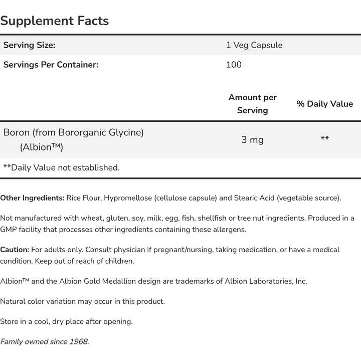 Now Foods Boron 3mg - Bone &amp; Free T Support Now Foods NTS Newtown Supplement Store Sydney