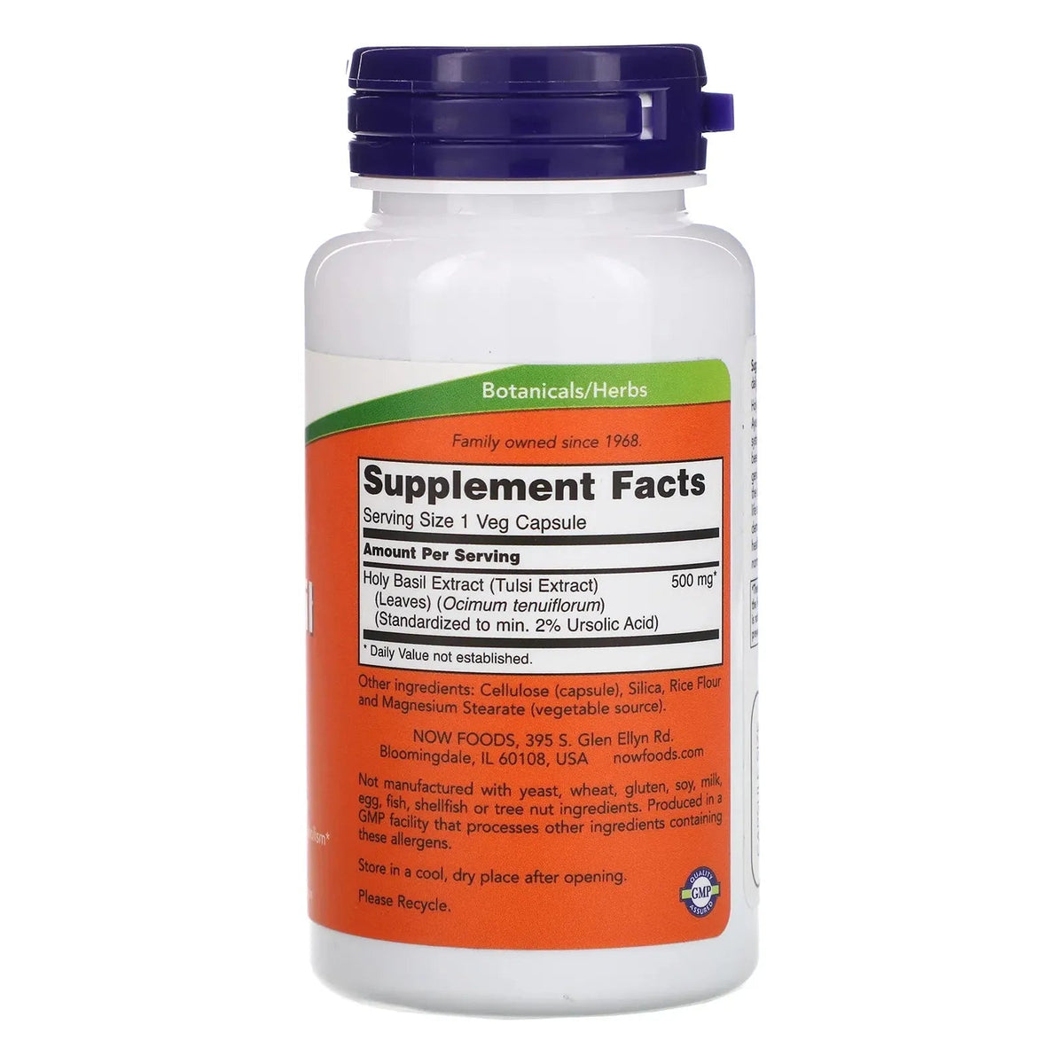 NOW Foods Holy Basil Extract 500 mg // 90 Veg Capsules Now Foods NTS Newtown Supplement Store Sydney
