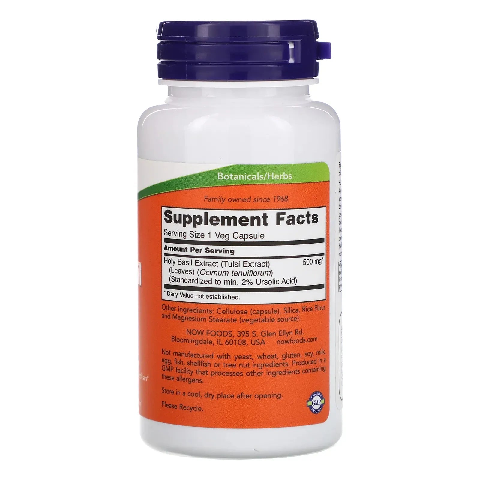 NOW Foods Holy Basil Extract 500 mg // 90 Veg Capsules Now Foods NTS Newtown Supplement Store Sydney
