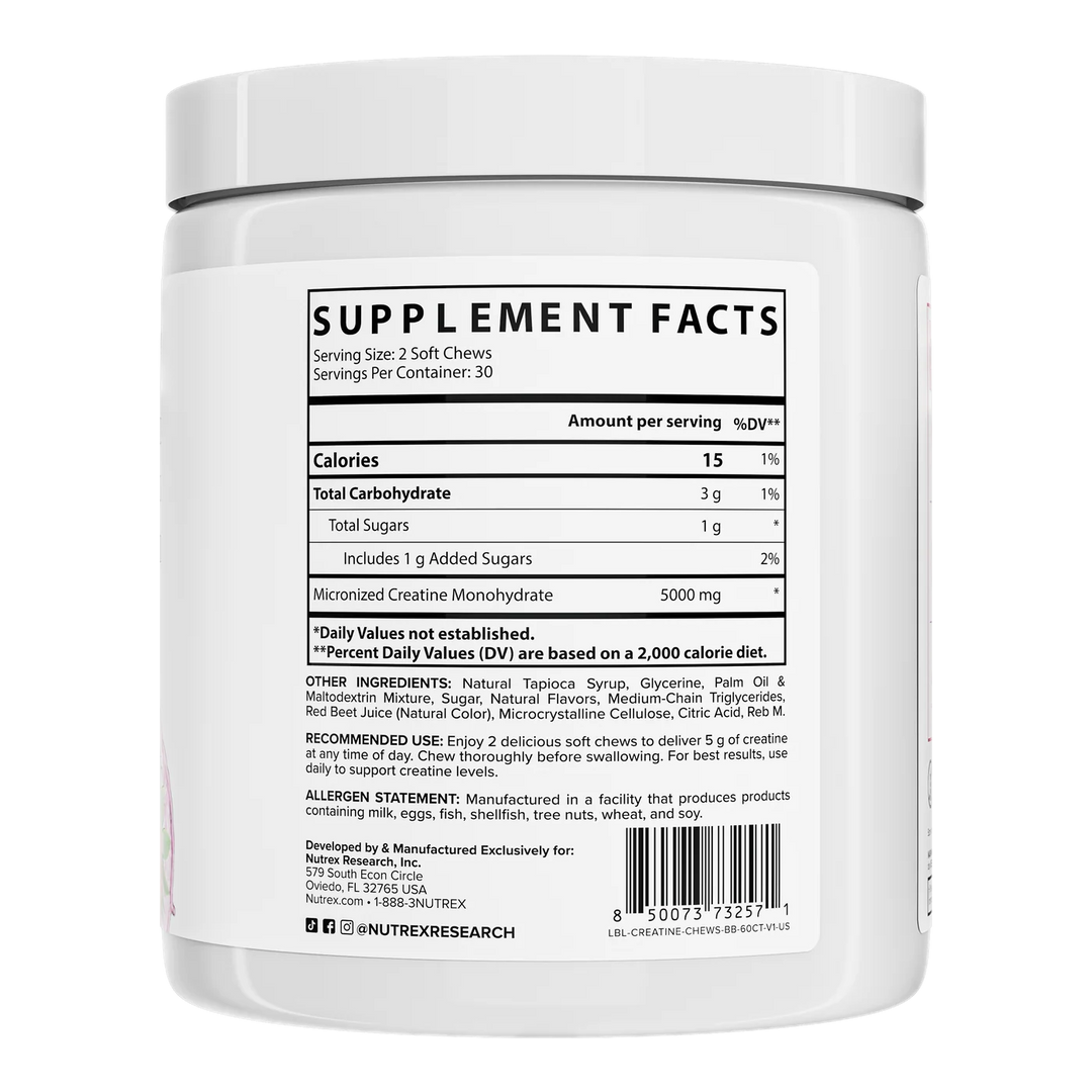 Nutrex Creatine Soft Chews // 60 5g Serves Nutrex Berry Blast NTS Newtown Supplement Store Sydney