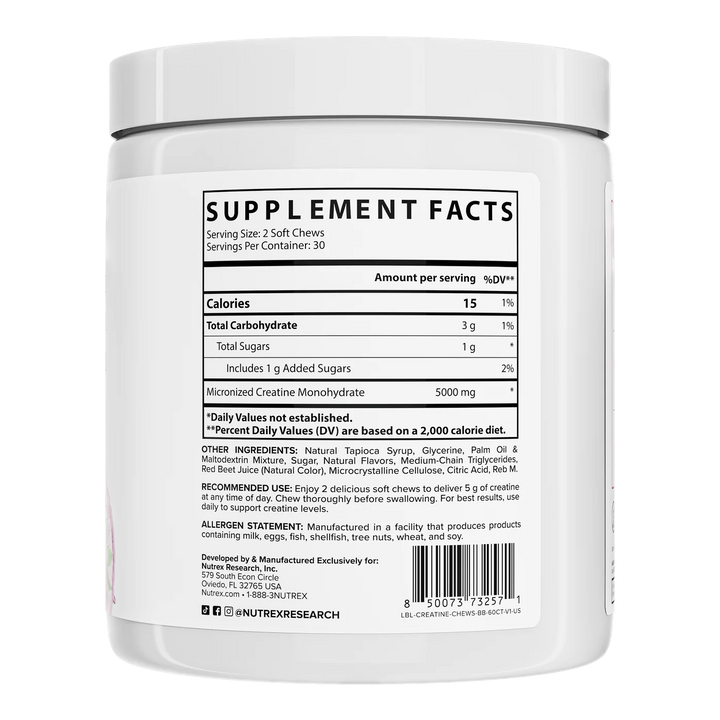 Nutrex Creatine Soft Chews // 60 5g Serves Nutrex Berry Blast NTS Newtown Supplement Store Sydney