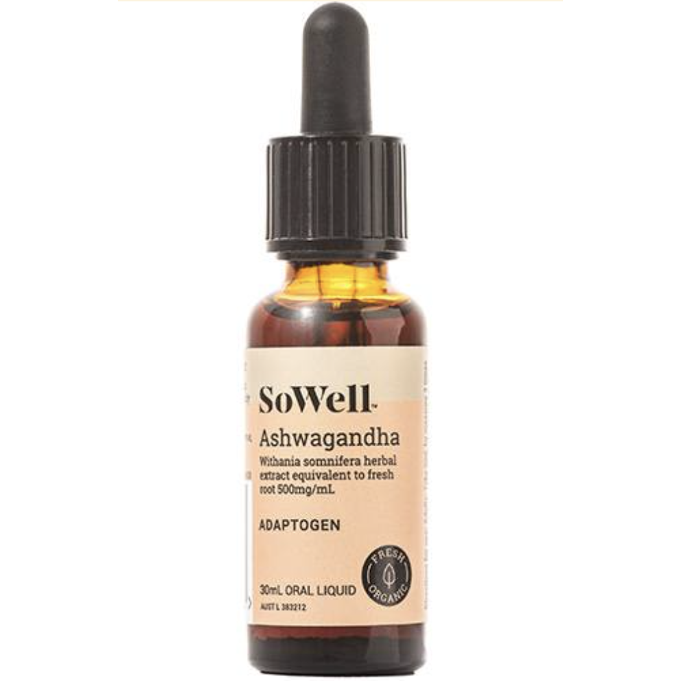 Organic Ashwagandha 30ml SoWell NTS Newtown Supplement Store Sydney