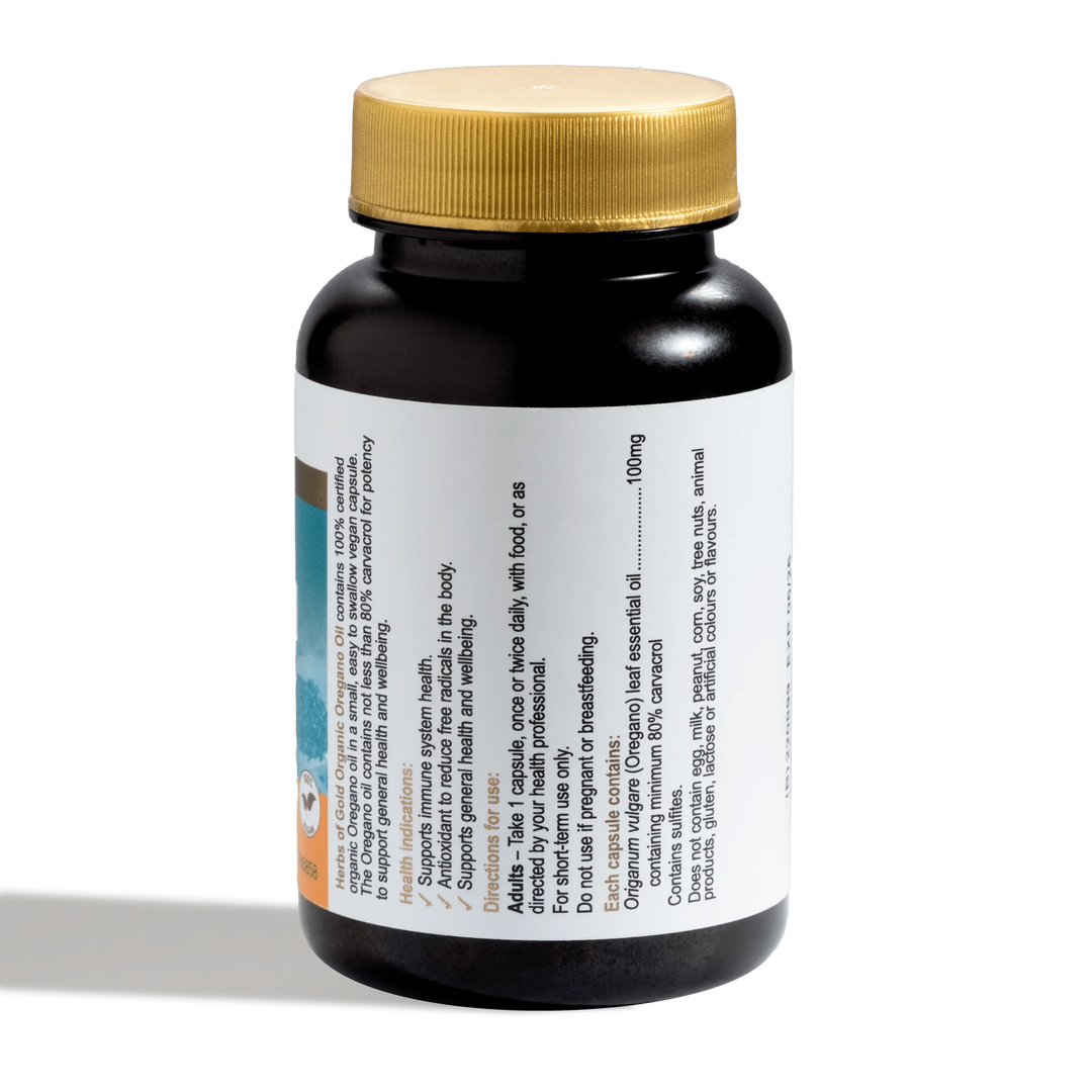 Organic Oregano Oil 100 mg // 60 caps Herbs of Gold NTS Newtown Supplement Store Sydney
