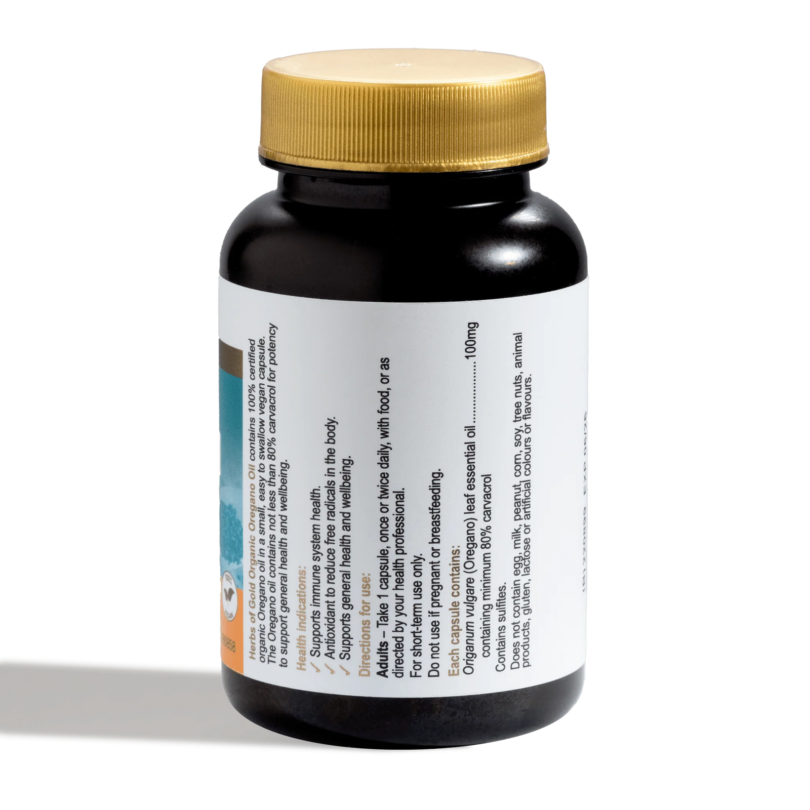 Organic Oregano Oil 100 mg // 60 caps Herbs of Gold NTS Newtown Supplement Store Sydney