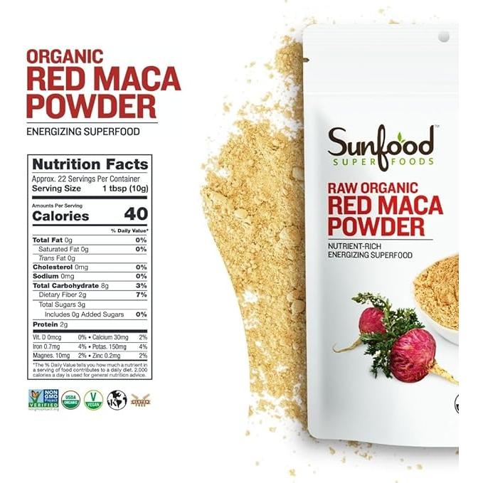 Organic Red Maca Powder // Energizing Superfood Sunfood Superfoods NTS Newtown Supplement Store Sydney