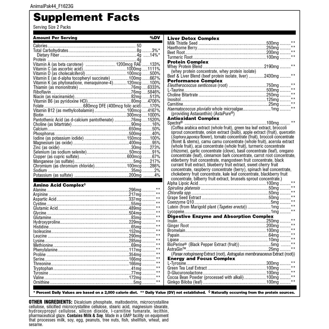 PAK // Comprehensive Multivitamin Formula Animal NTS Newtown Supplement Store Sydney