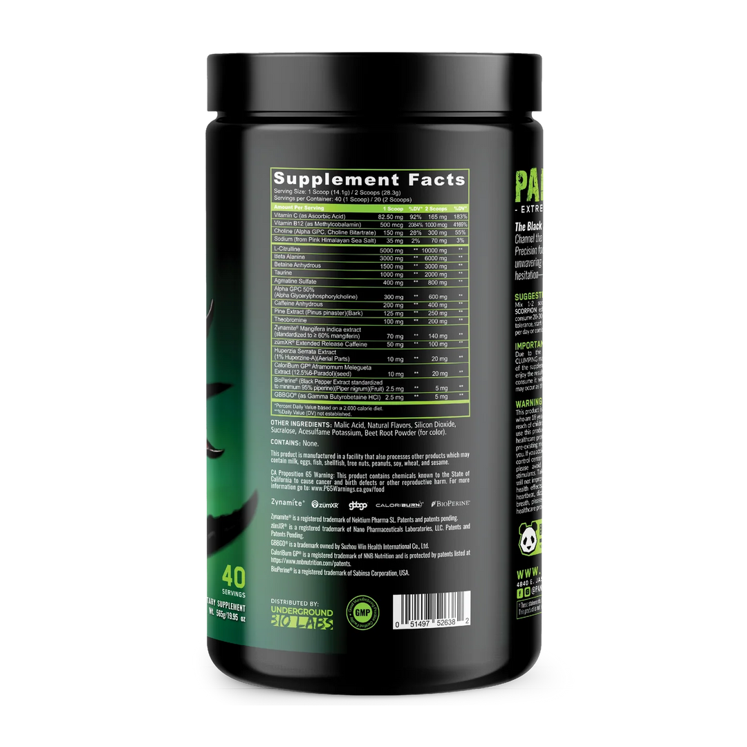 Panda Supps PANDAMIC – SCORPION VENOM Edition Panda Supplements Sour Pink Lemonade NTS Newtown Supplement Store Sydney