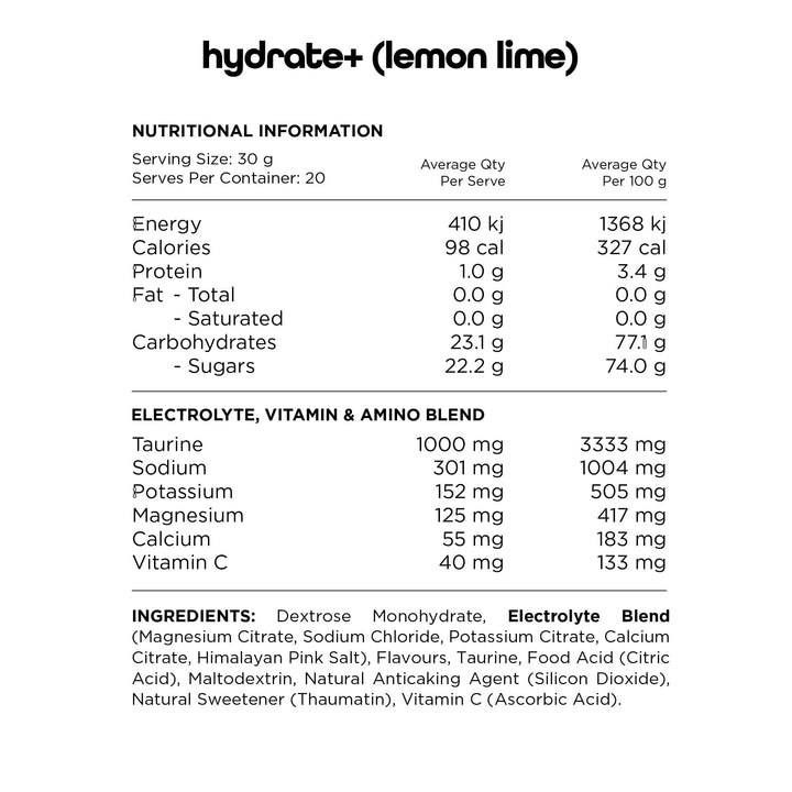 Perform Hydrate // Electrolytes + Carbohydrate 20 serves SWITCH NTS Newtown Supplement Store Sydney