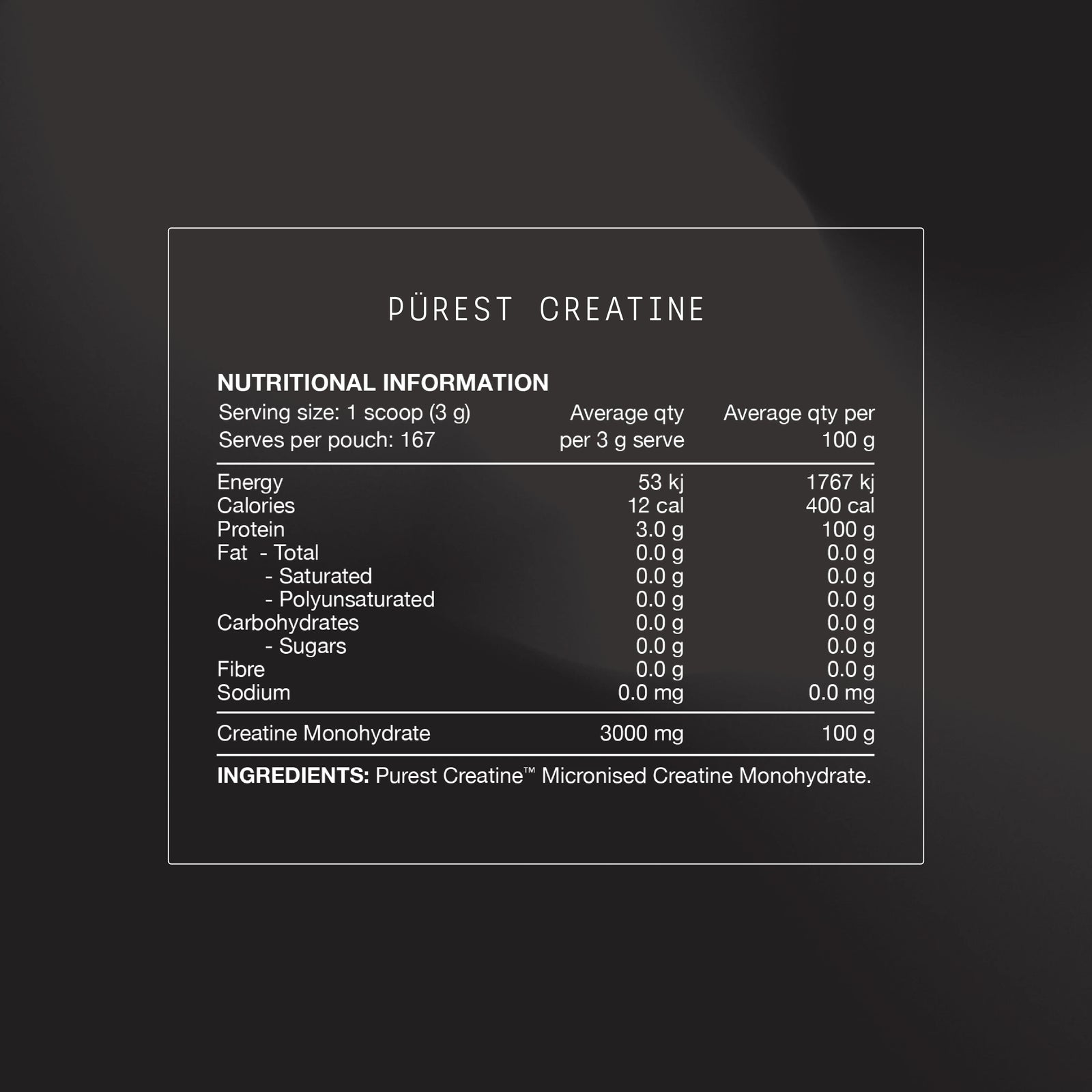PERFORM Purest Creatine Monohydrate // HASTA Certified SWITCH NTS Newtown Supplement Store Sydney