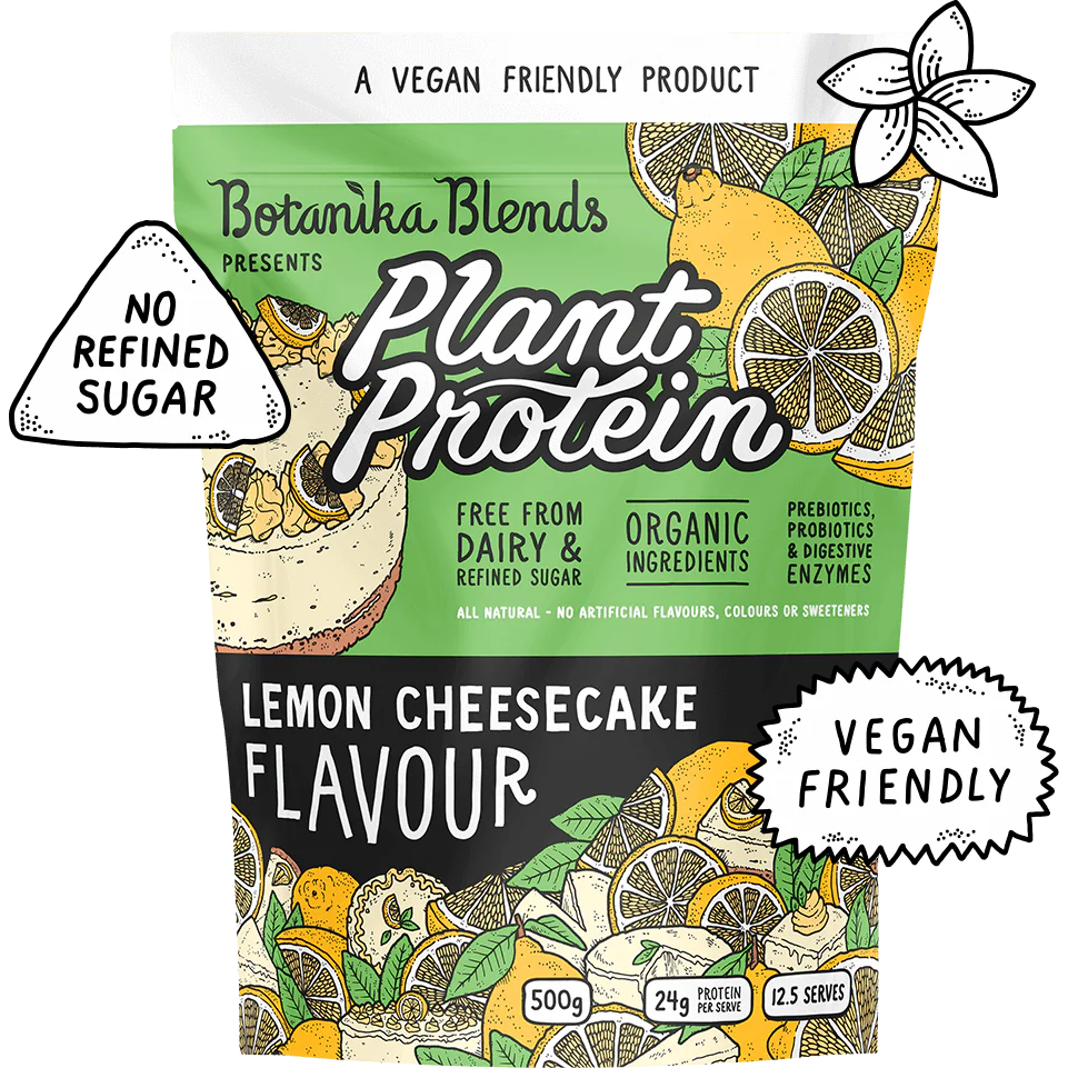 Plant Protein // All Natural Vegan Friendly 500g Botanika Blends Lemon Cheesecake NTS Newtown Supplement Store Sydney