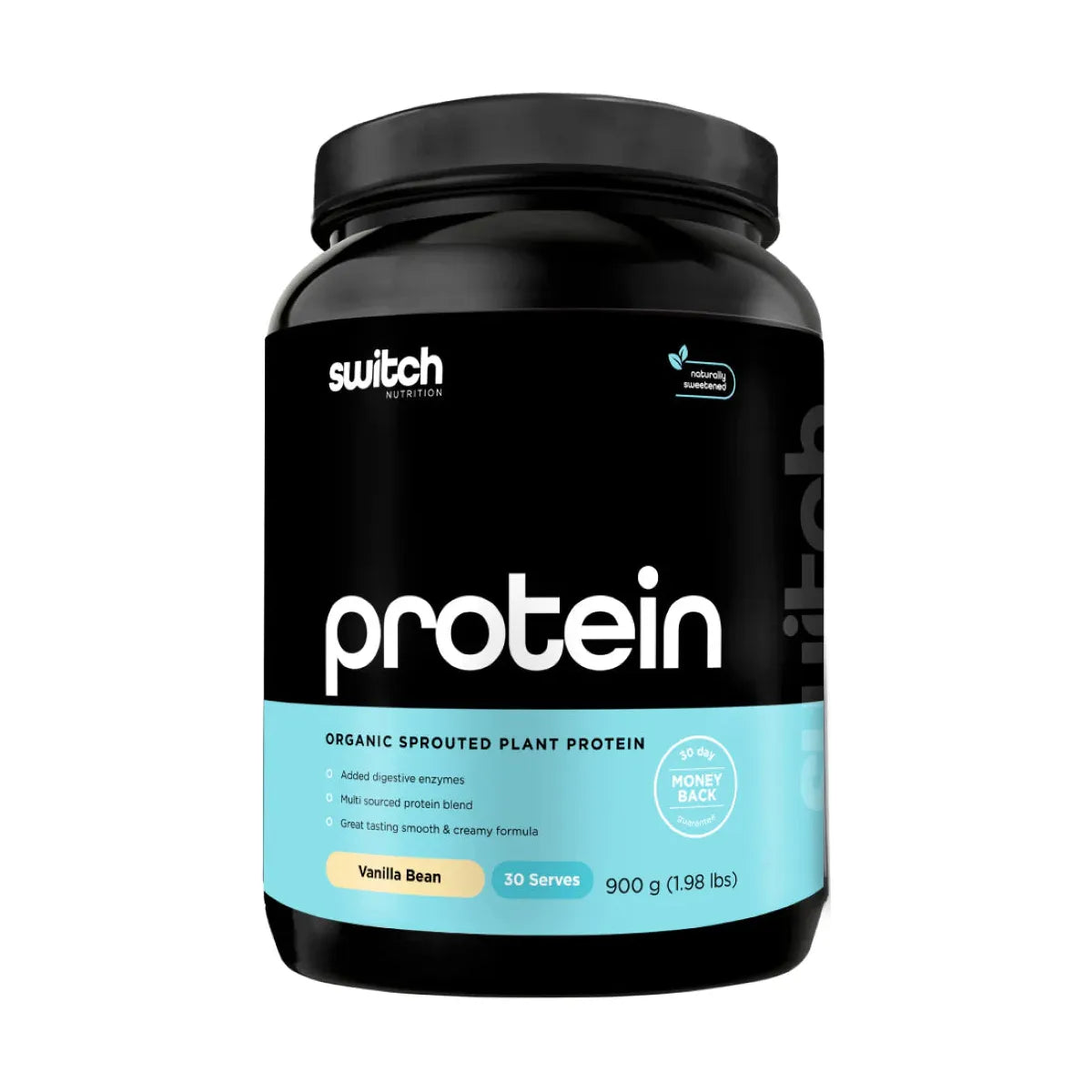 Protein Switch //Organic Sprouted Plant Protein 900g SWITCH Vanilla Bean NTS Newtown Supplement Store Sydney