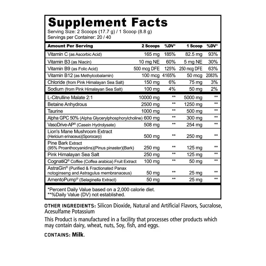 PUMP // STIM FREE PRE-WORKOUT Panda Supplements NTS Newtown Supplement Store Sydney