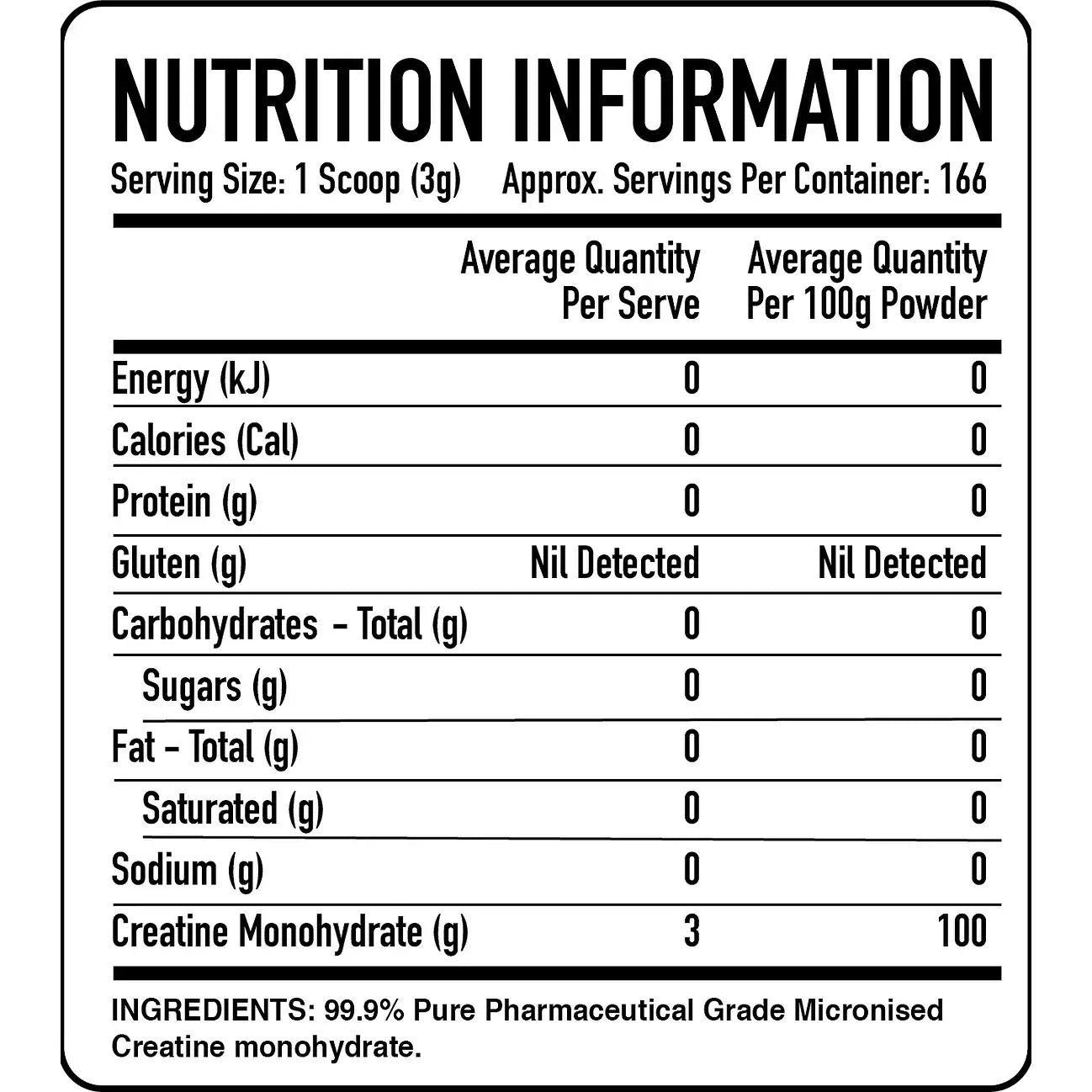 Pure Micronised Creatine // 100% Pharmaceutical Grade Trusted Nutrition NTS Newtown Supplement Store Sydney