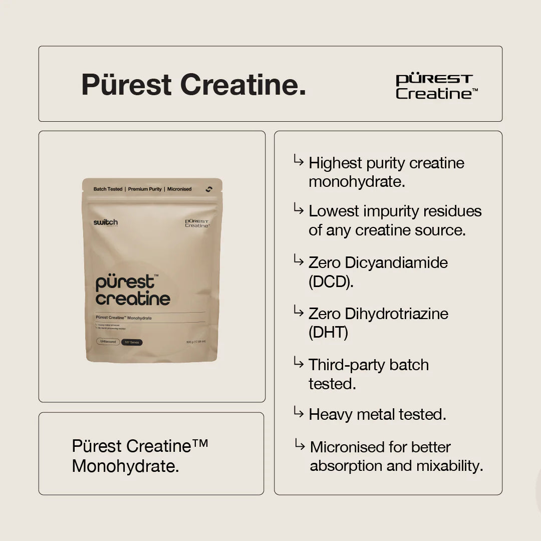 Purest Creatine Monohydrate // 500g SWITCH NTS Newtown Supplement Store Sydney