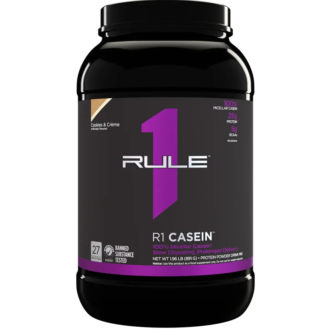 R1 CASEIN // Slow Release Protein Rule 1 Cookies & Cream / 2 LB NTS Newtown Supplement Store Sydney