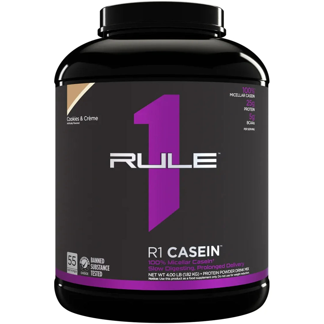 R1 CASEIN // Slow Release Protein Rule 1 Cookies &amp; Cream / 4 LB NTS Newtown Supplement Store Sydney