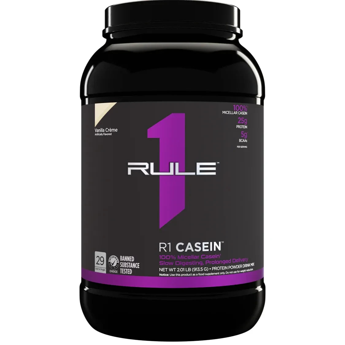 R1 CASEIN // Slow Release Protein Rule 1 Vanilla Creme / 2 LB NTS Newtown Supplement Store Sydney