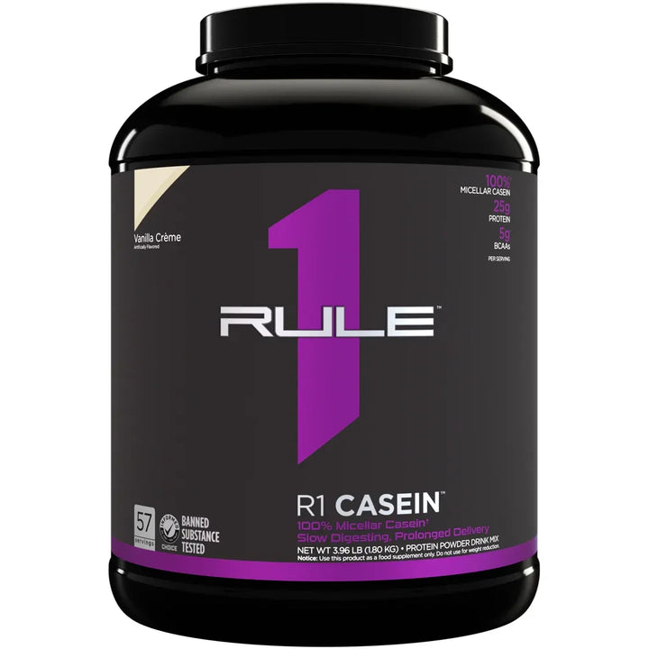 R1 CASEIN // Slow Release Protein Rule 1 Vanilla Creme / 4 LB NTS Newtown Supplement Store Sydney