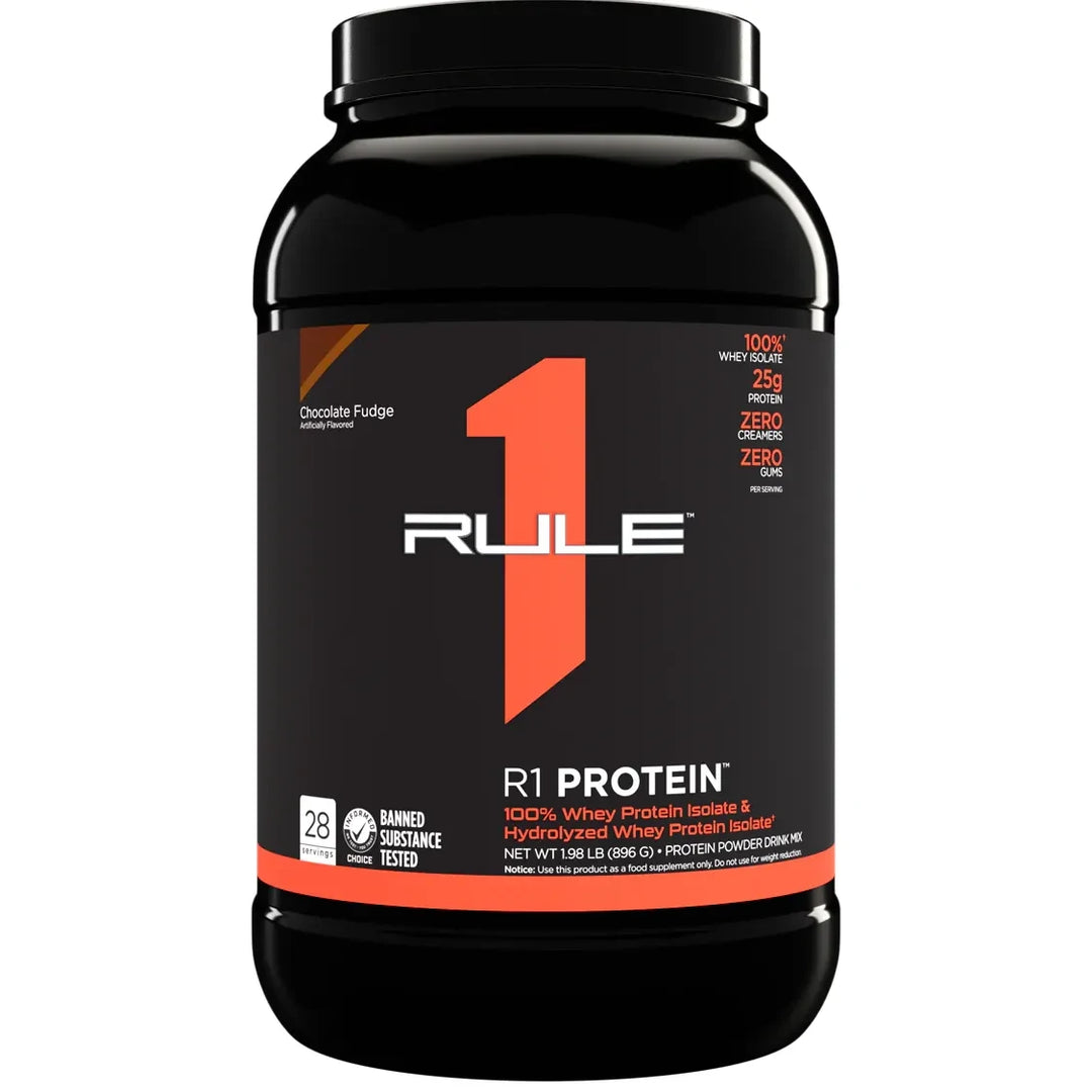 R1 PROTEIN // Whey Protein Isolate &amp; Hydrolyzed 2 LB Rule 1 Chocolate Fudge / 2 LB NTS Newtown Supplement Store Sydney