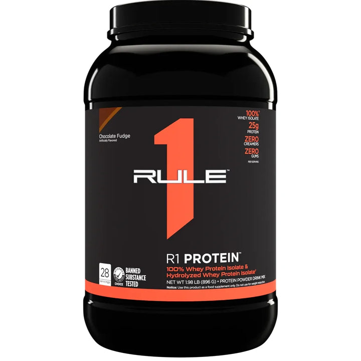 R1 PROTEIN // Whey Protein Isolate &amp; Hydrolyzed 2 LB Rule 1 Chocolate Fudge / 2 LB NTS Newtown Supplement Store Sydney