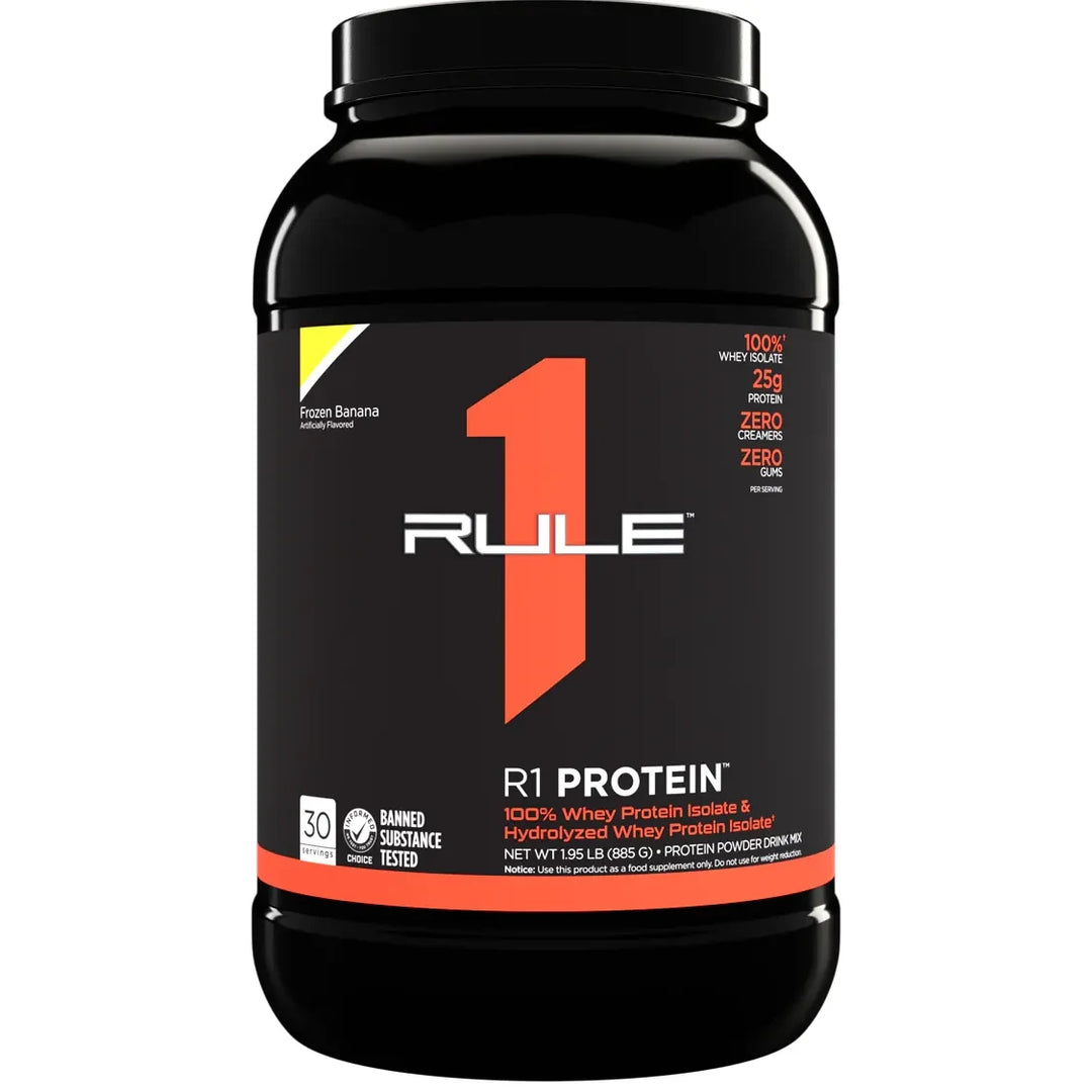 R1 PROTEIN // Whey Protein Isolate &amp; Hydrolyzed 2 LB Rule 1 Frozen Banana / 2 LB NTS Newtown Supplement Store Sydney