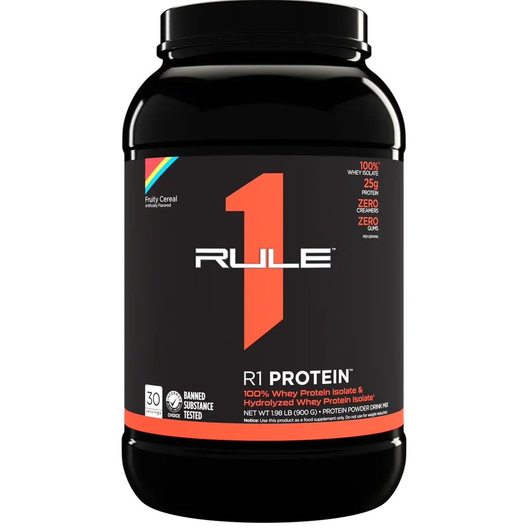 R1 PROTEIN // Whey Protein Isolate &amp; Hydrolyzed 2 LB Rule 1 Fruity Cereal / 2 LB NTS Newtown Supplement Store Sydney