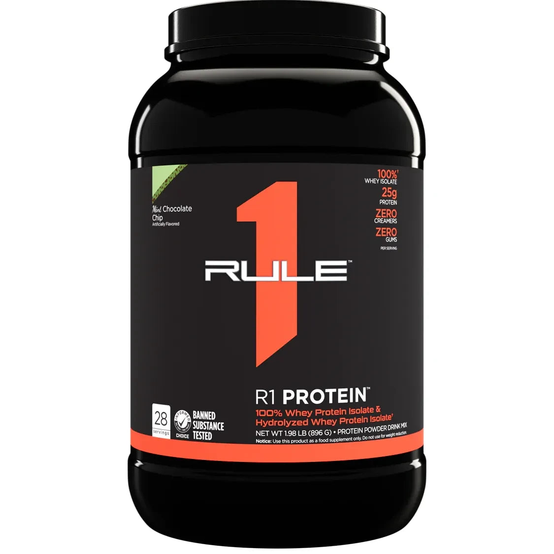 R1 PROTEIN // Whey Protein Isolate & Hydrolyzed 2 LB Rule 1 Mint Chocolate Chip / 2 LB NTS Newtown Supplement Store Sydney