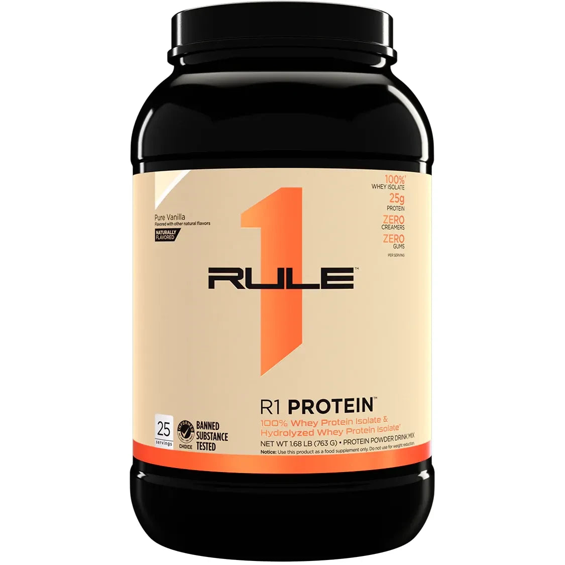 R1 PROTEIN // Whey Protein Isolate & Hydrolyzed 2 LB Rule 1 Naturally Plain / 2 LB NTS Newtown Supplement Store Sydney