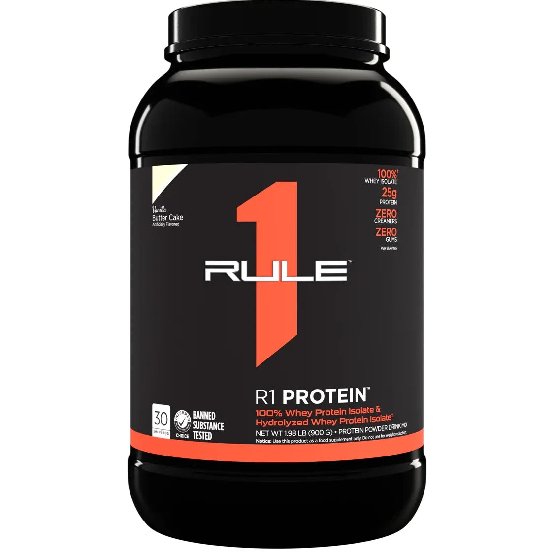 R1 PROTEIN // Whey Protein Isolate &amp; Hydrolyzed 2 LB Rule 1 Vanilla Buttercake / 2 LB NTS Newtown Supplement Store Sydney