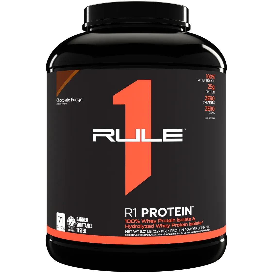 R1 PROTEIN // Whey Protein Isolate &amp; Hydrolyzed  5 LB Rule 1 CHOCOLATE FUDGE / 5 LB NTS Newtown Supplement Store Sydney