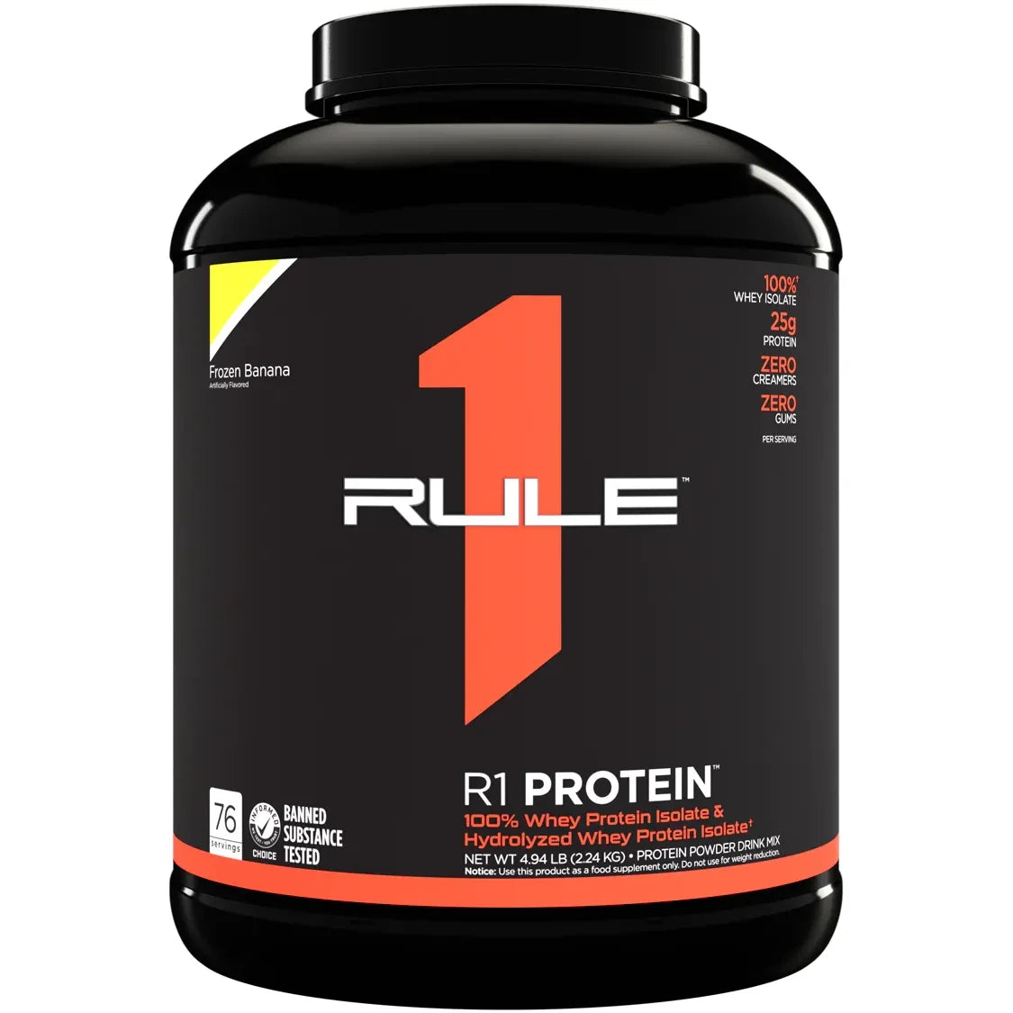 R1 PROTEIN // Whey Protein Isolate & Hydrolyzed  5 LB Rule 1 FROZEN BANANA / 5 LB NTS Newtown Supplement Store Sydney