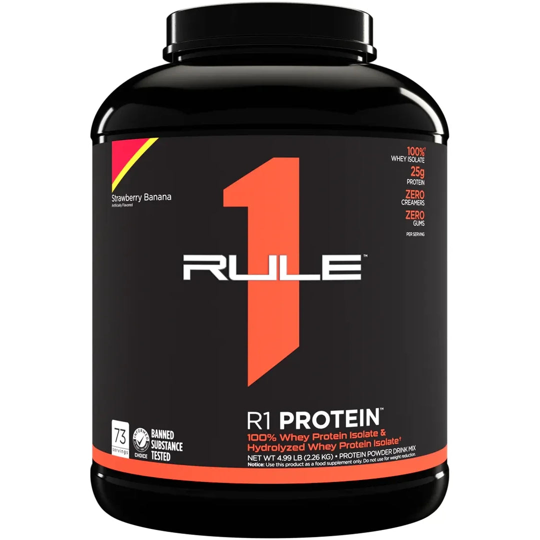 R1 PROTEIN // Whey Protein Isolate &amp; Hydrolyzed  5 LB Rule 1 STRAWBERRY BANANA / 5 LB NTS Newtown Supplement Store Sydney
