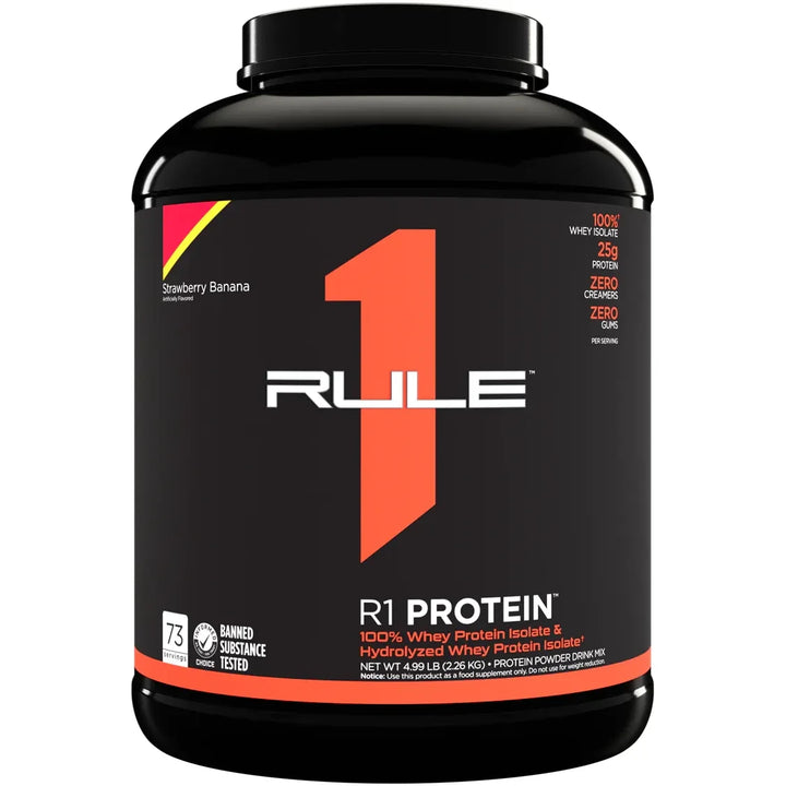 R1 PROTEIN // Whey Protein Isolate &amp; Hydrolyzed  5 LB Rule 1 STRAWBERRY BANANA / 5 LB NTS Newtown Supplement Store Sydney