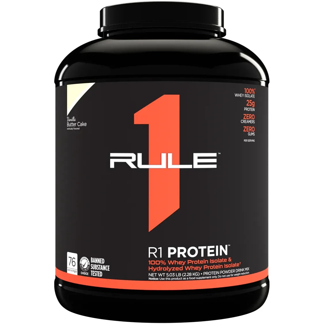 R1 PROTEIN // Whey Protein Isolate & Hydrolyzed  5 LB Rule 1 VANILLA BUTTER CAKE / 5 LB NTS Newtown Supplement Store Sydney