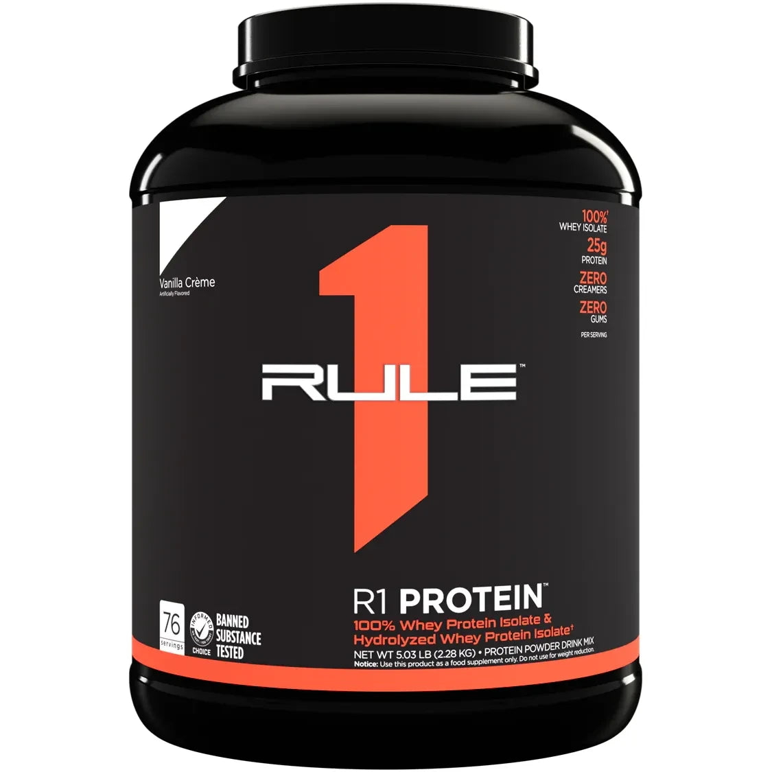 R1 PROTEIN // Whey Protein Isolate & Hydrolyzed  5 LB Rule 1 Vanilla Creme / 5 LB NTS Newtown Supplement Store Sydney