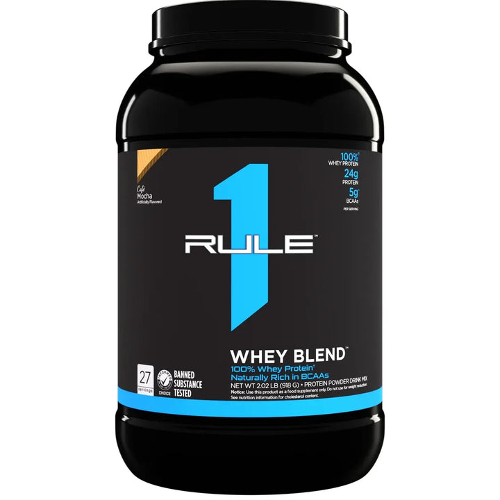 R1 WHEY BLEND // 100% Whey Protein (2 LB) Rule 1 Cafe Mocha / 1LB NTS Newtown Supplement Store Sydney