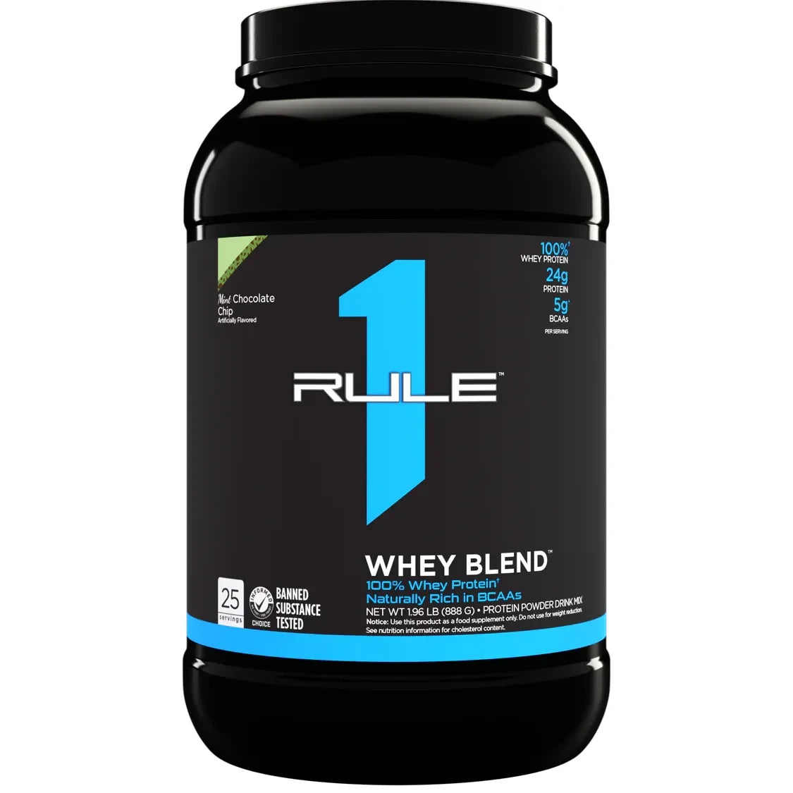 R1 WHEY BLEND // 100% Whey Protein (2 LB) Rule 1 Mint Chocolate Chip / 1LB NTS Newtown Supplement Store Sydney