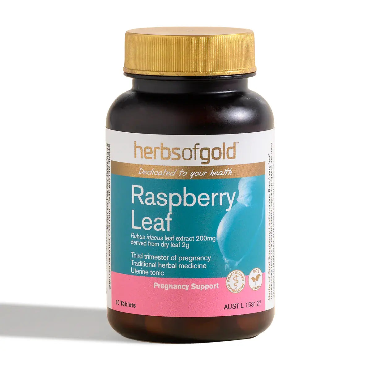 Raspberry Leaf // Pregnancy Support - Uterine Tonic 60 Tablets Herbs of Gold NTS Newtown Supplement Store Sydney