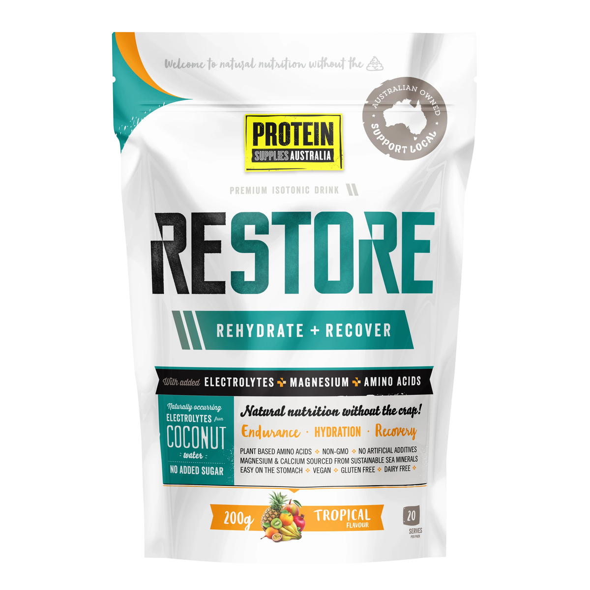RESTORE // Rehydrate + Recover (20 Serves) Protein Supplies Australia NTS Newtown Supplement Store Sydney