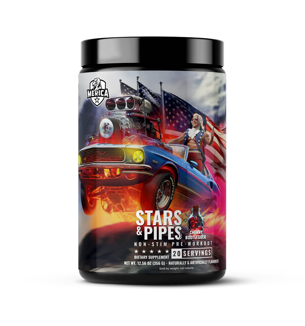 Stars & Pipes // Non Stim Pre Workout Merica Labz Cherry Bootlegger NTS Newtown Supplement Store Sydney