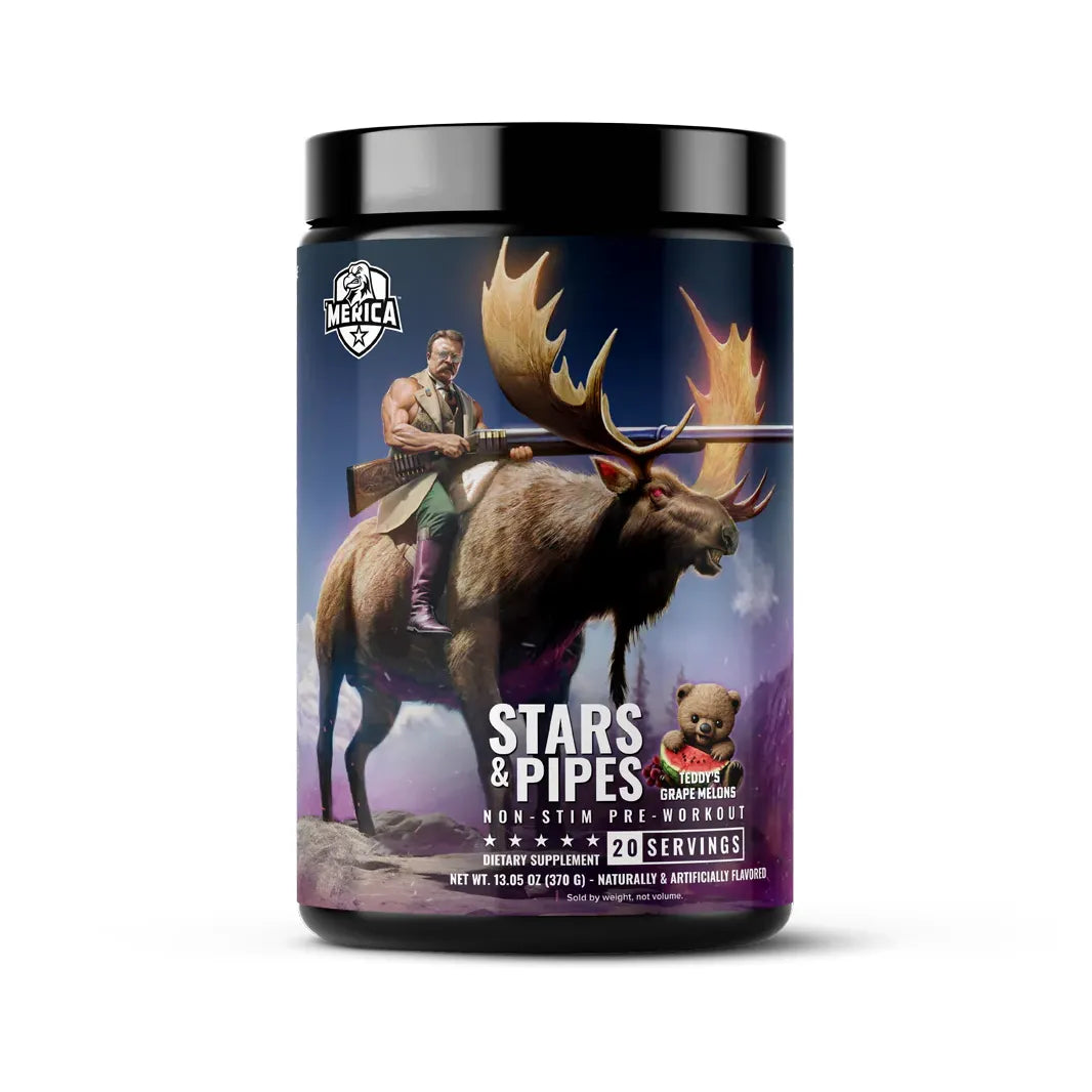 Stars & Pipes // Non Stim Pre Workout Merica Labz Teddy's Grape Melons NTS Newtown Supplement Store Sydney