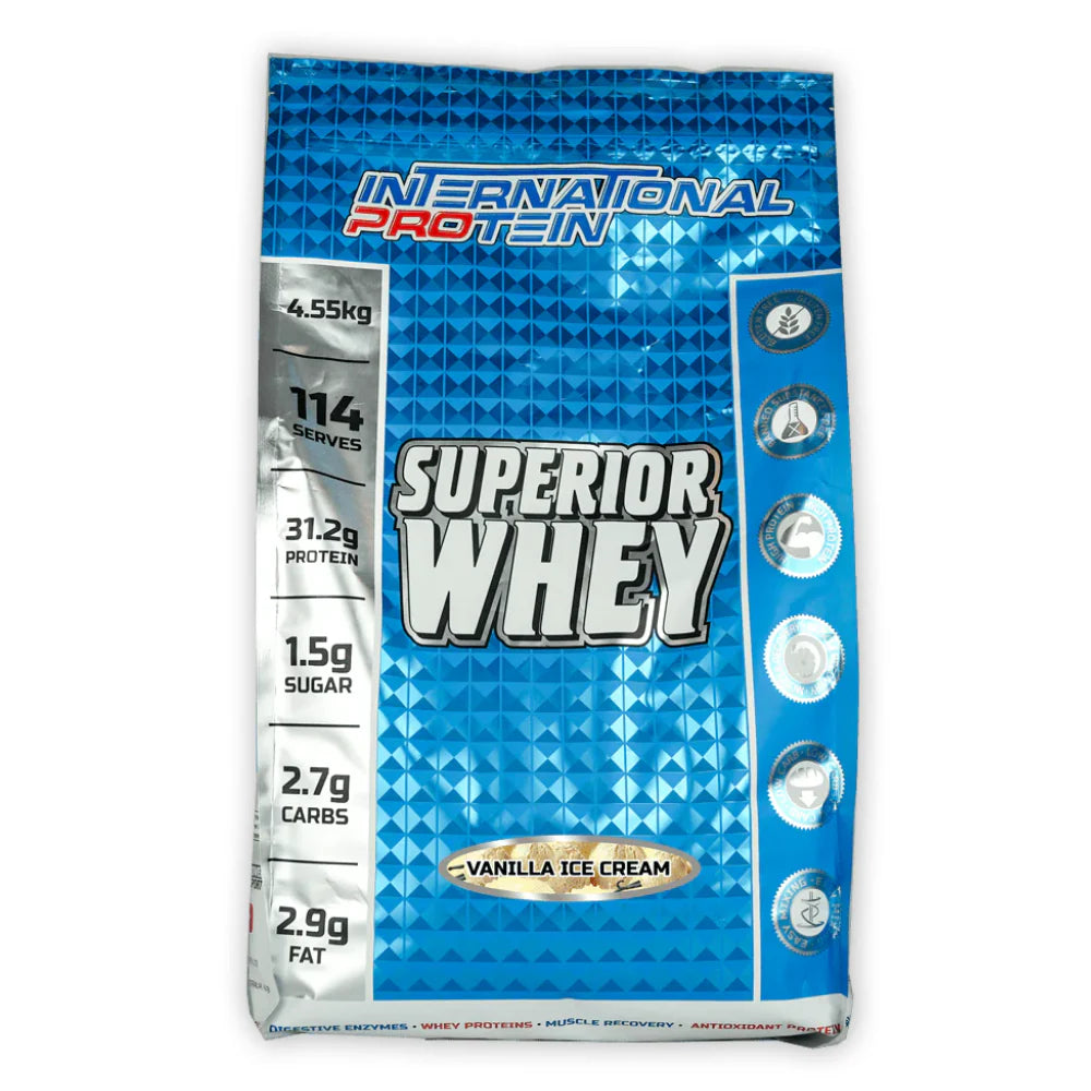 SUPERIOR WHEY // 31.2g Protein International Protein Vanilla Icecream / 907g (22 serves) NTS Newtown Supplement Store Sydney