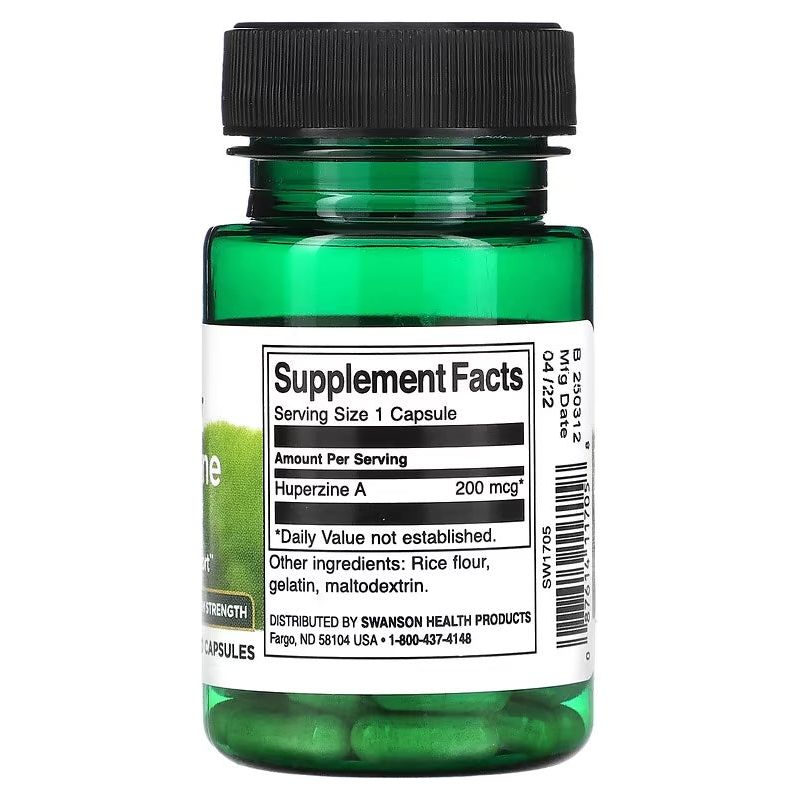 Swanson Huperzine A // MaxStrength 200 mcg 30 Caps Swanson NTS Newtown Supplement Store Sydney