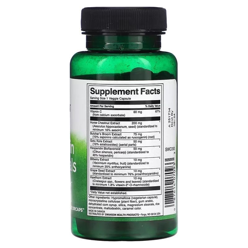 Swanson Leg Vein Essentials // 60 Veggie DrCaps Swanson NTS Newtown Supplement Store Sydney