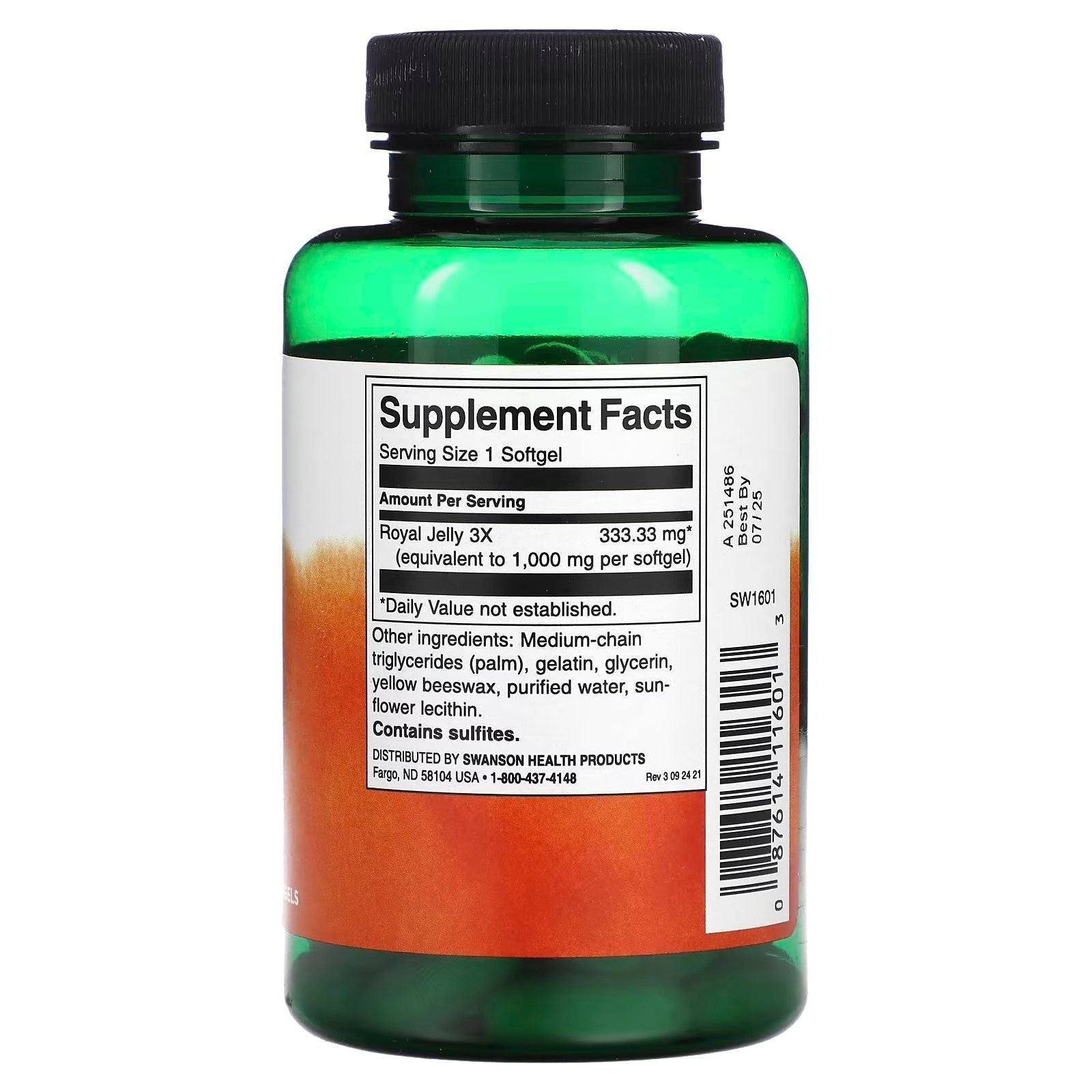 Swanson ROYAL JELLY //  Max Strength, 100 Softgels Swanson NTS Newtown Supplement Store Sydney