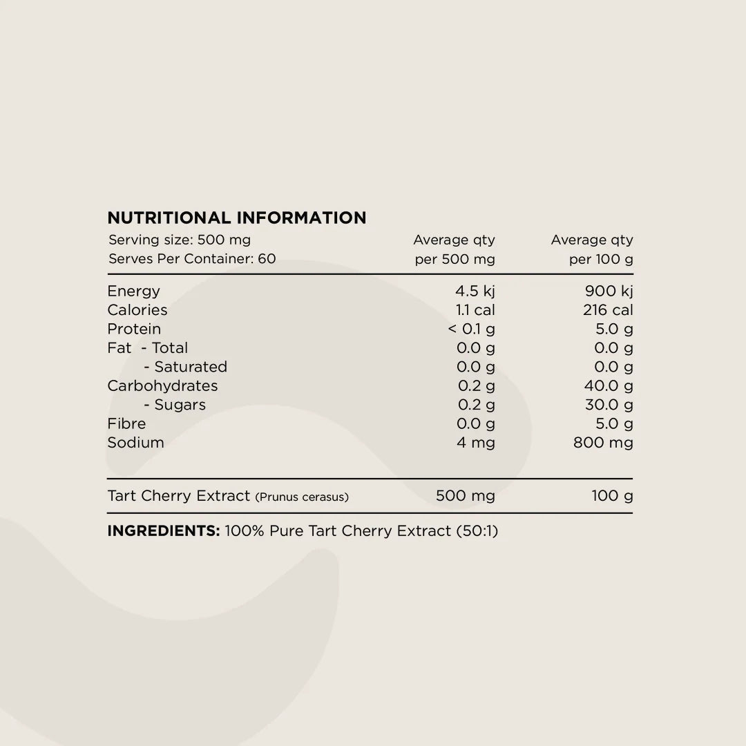 Tart Cherry Powder (50:1) // 30g SWITCH NTS Newtown Supplement Store Sydney