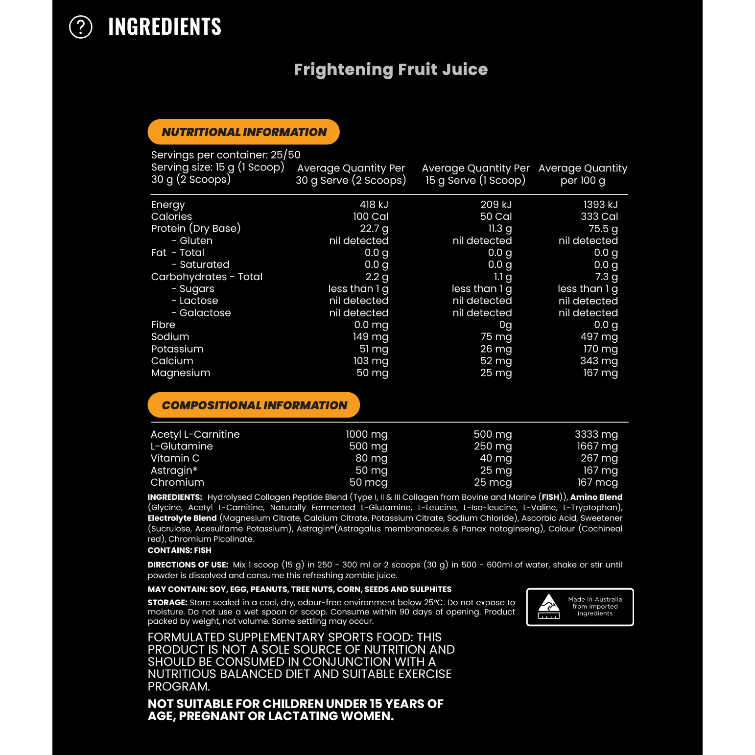 Thermogenic Protein Water // 23 g per serving Zombie Labs NTS Newtown Supplement Store Sydney