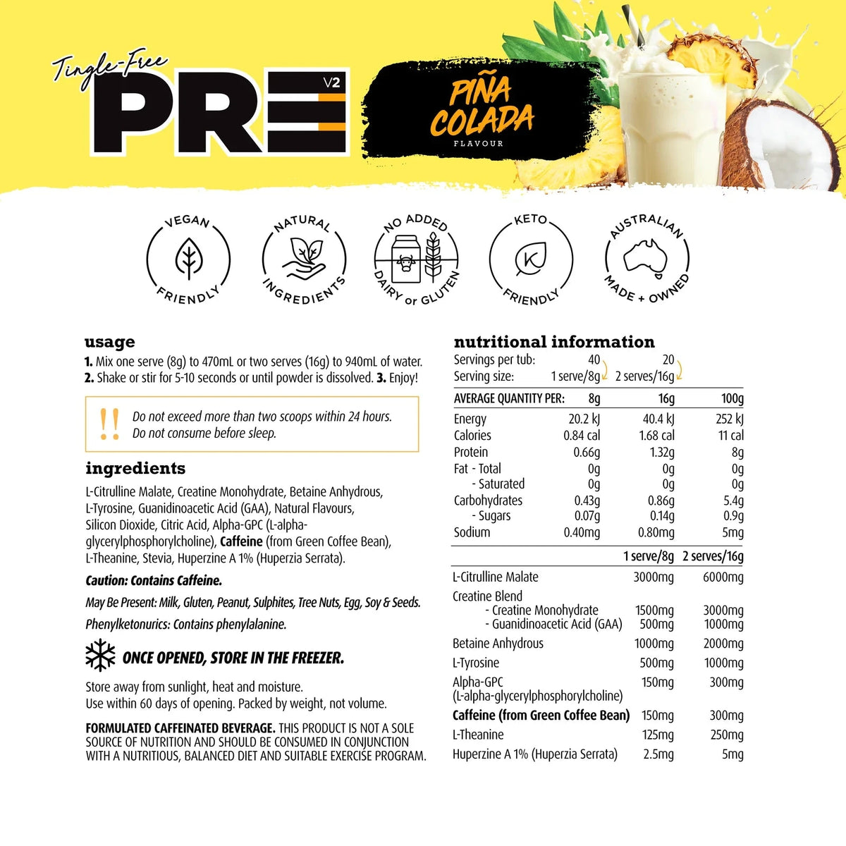 Tingle-Free PRE // 20-40 Servings White Wolf Nutrition NTS Newtown Supplement Store Sydney